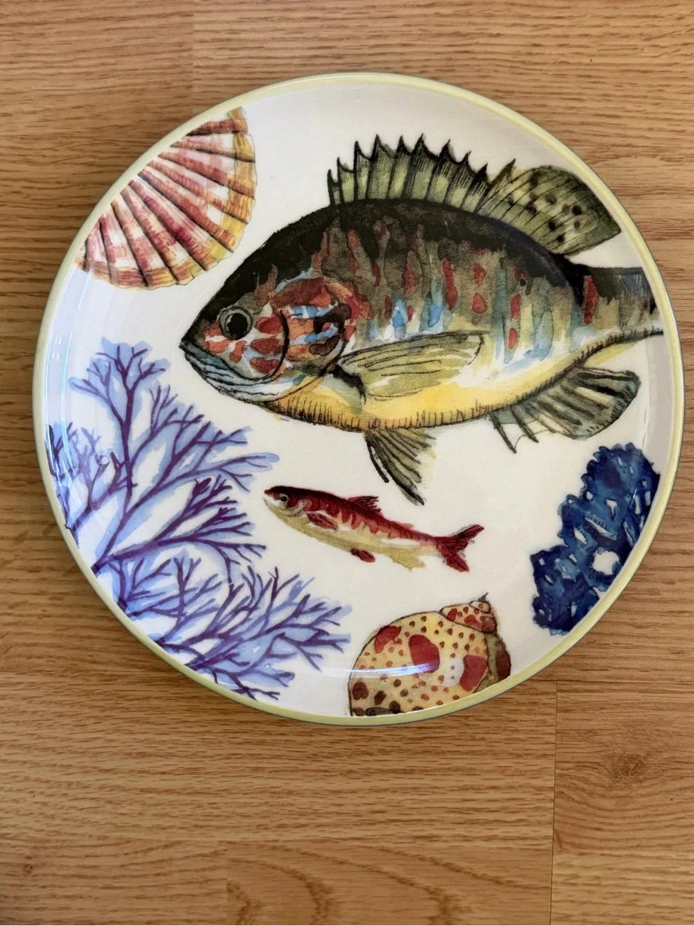 Williams Sonoma 2012 Poisson Marc Lacaze 4 fish plates + original box (Crazing)